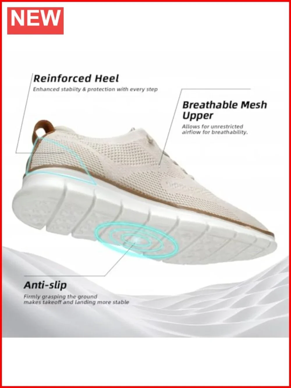Men's Casual Dress Oxfords Walking Sneakers Mesh Business Shoes Lightweight
